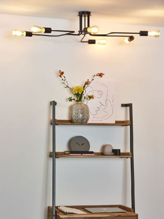 Lucide LESTER - Ceiling light - Black